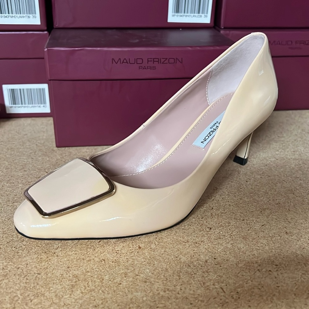 Maud Frizon Nude Patent Pumps
